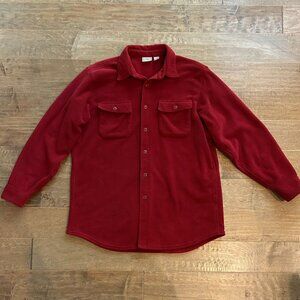 L.L. BEAN men's red heavy-weight fleece shirt (L-regular)